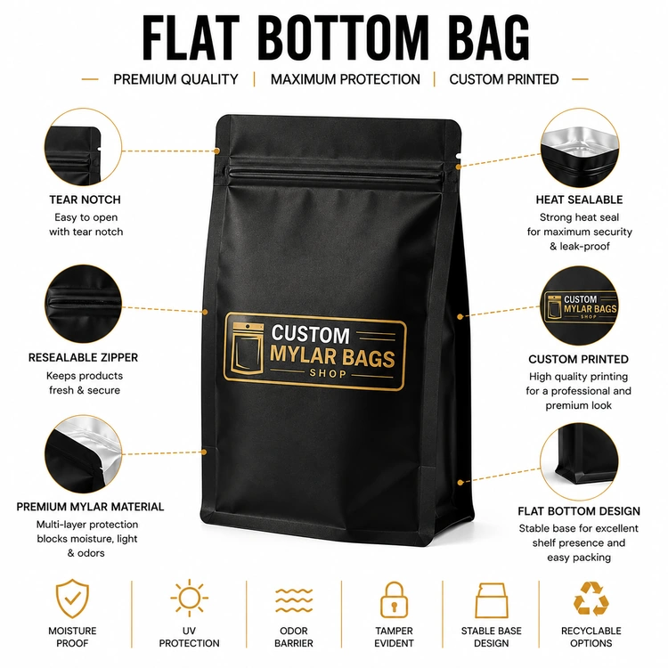 Custom Flat Bottom Bags