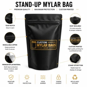 custom stand up mylar bags
